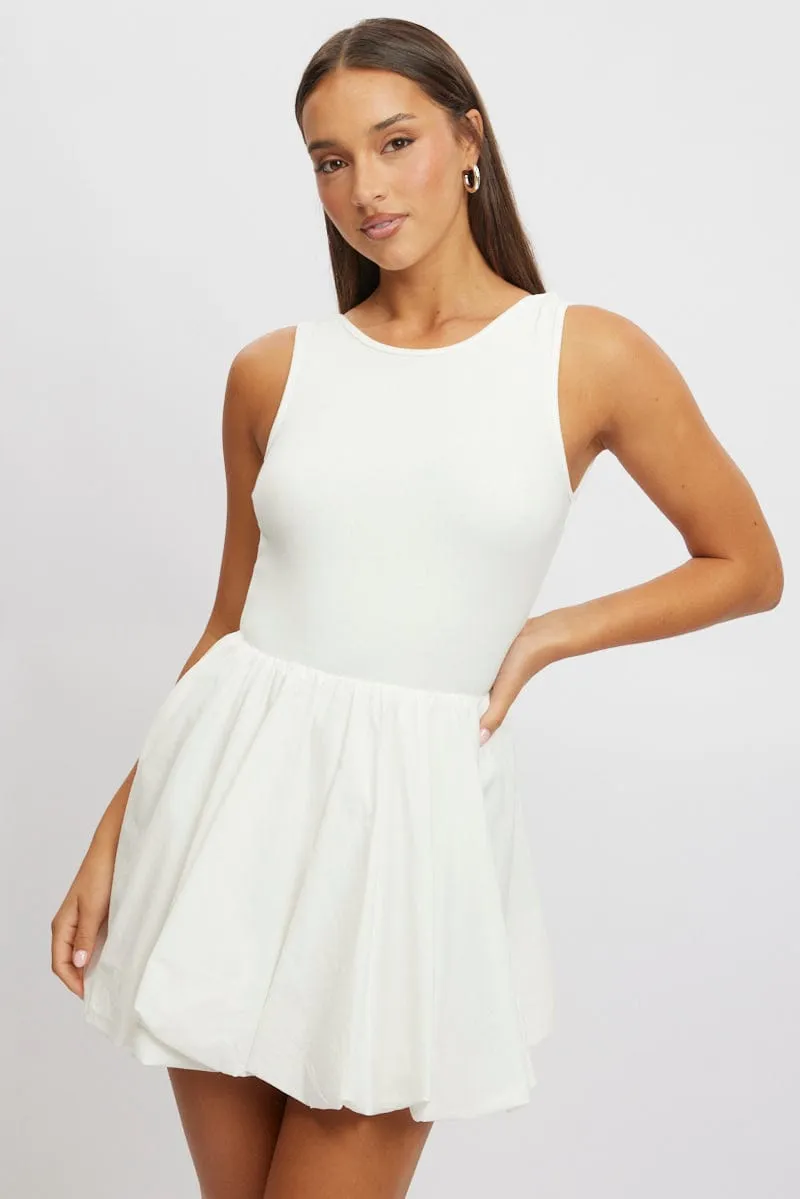 Pack Quick Pop Glow White Bubble Dress Mini