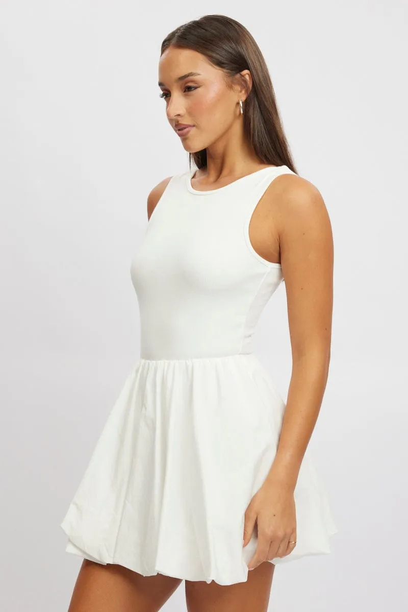 Urban Pop White Bubble Dress Mini