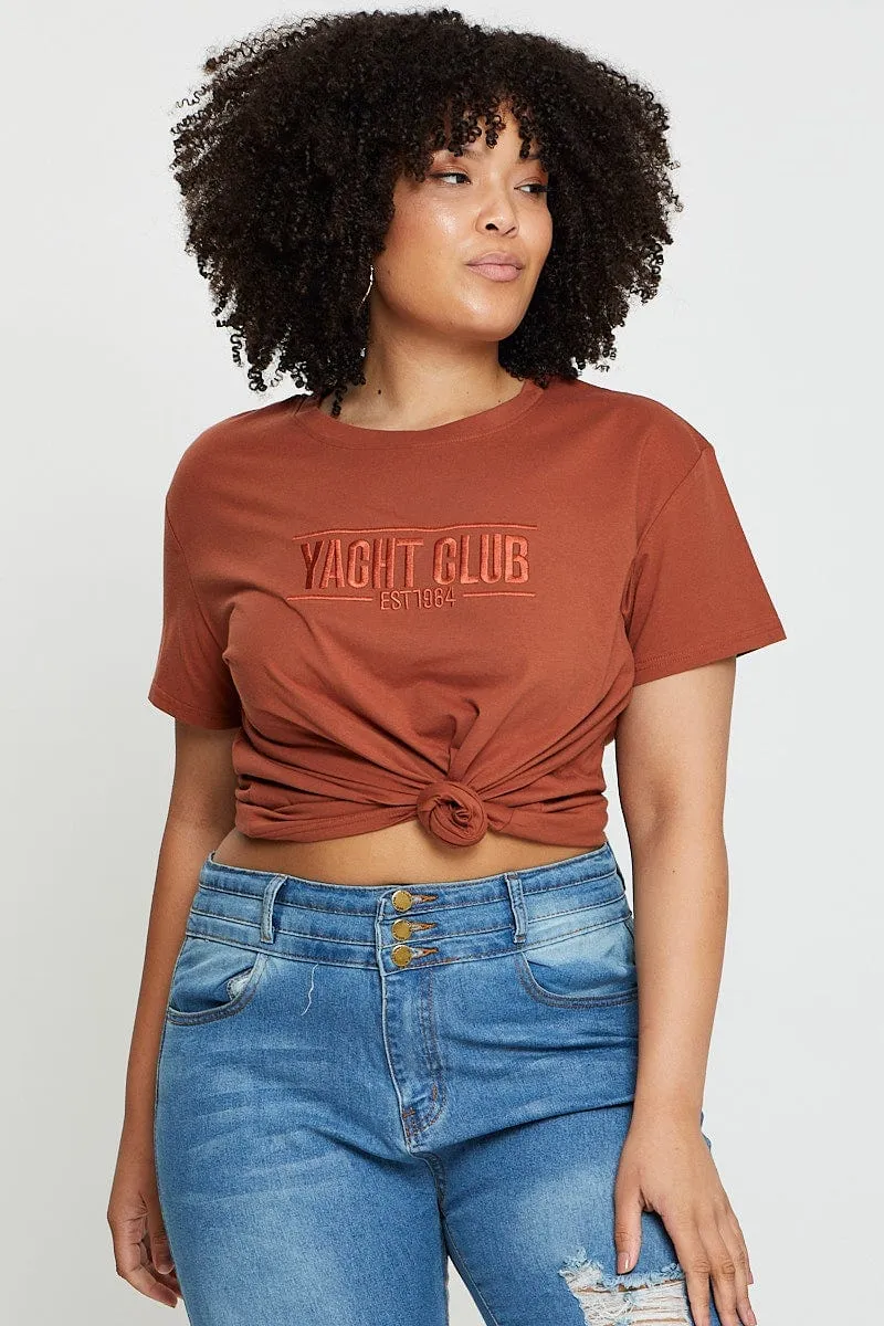 Placement Cotton T-shirt Yatch Club Embroidered Short Sleeve Teenager fashion Timeless Top