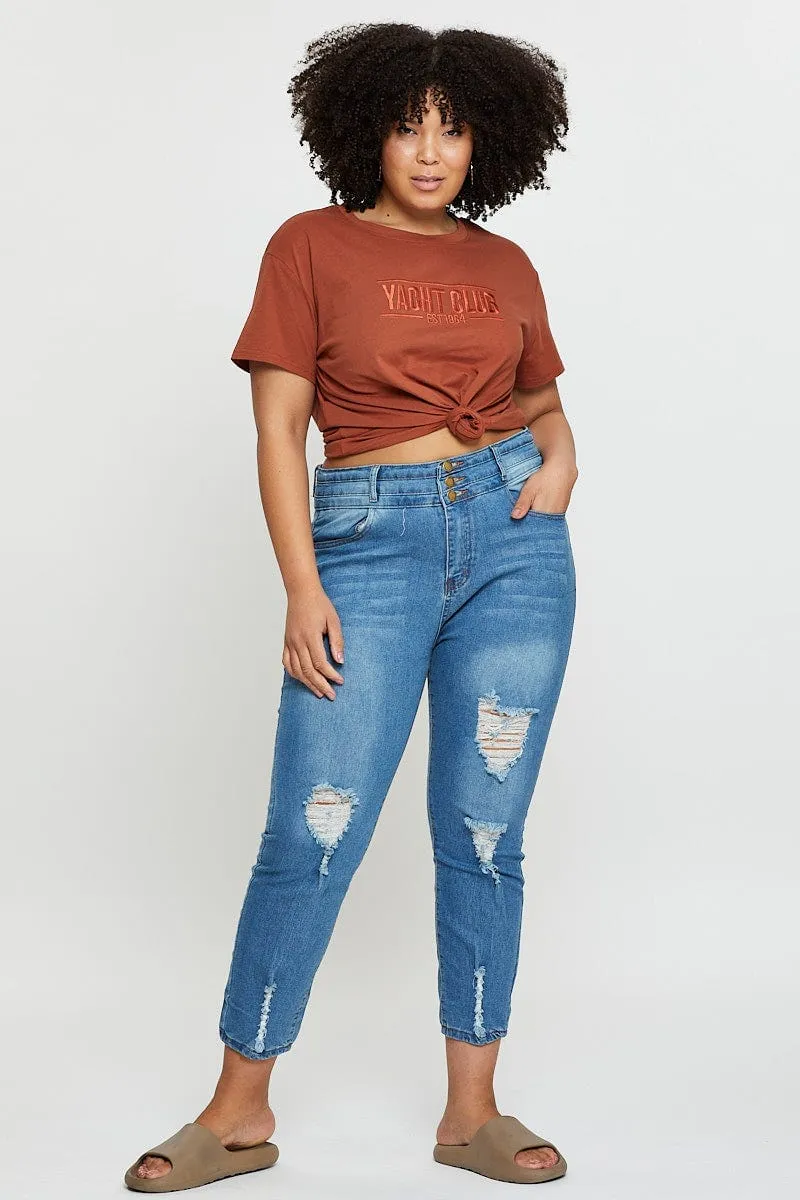 Fit for All Seasons Placement Cotton T-shirt Yatch Club Embroidered Short Sleeve