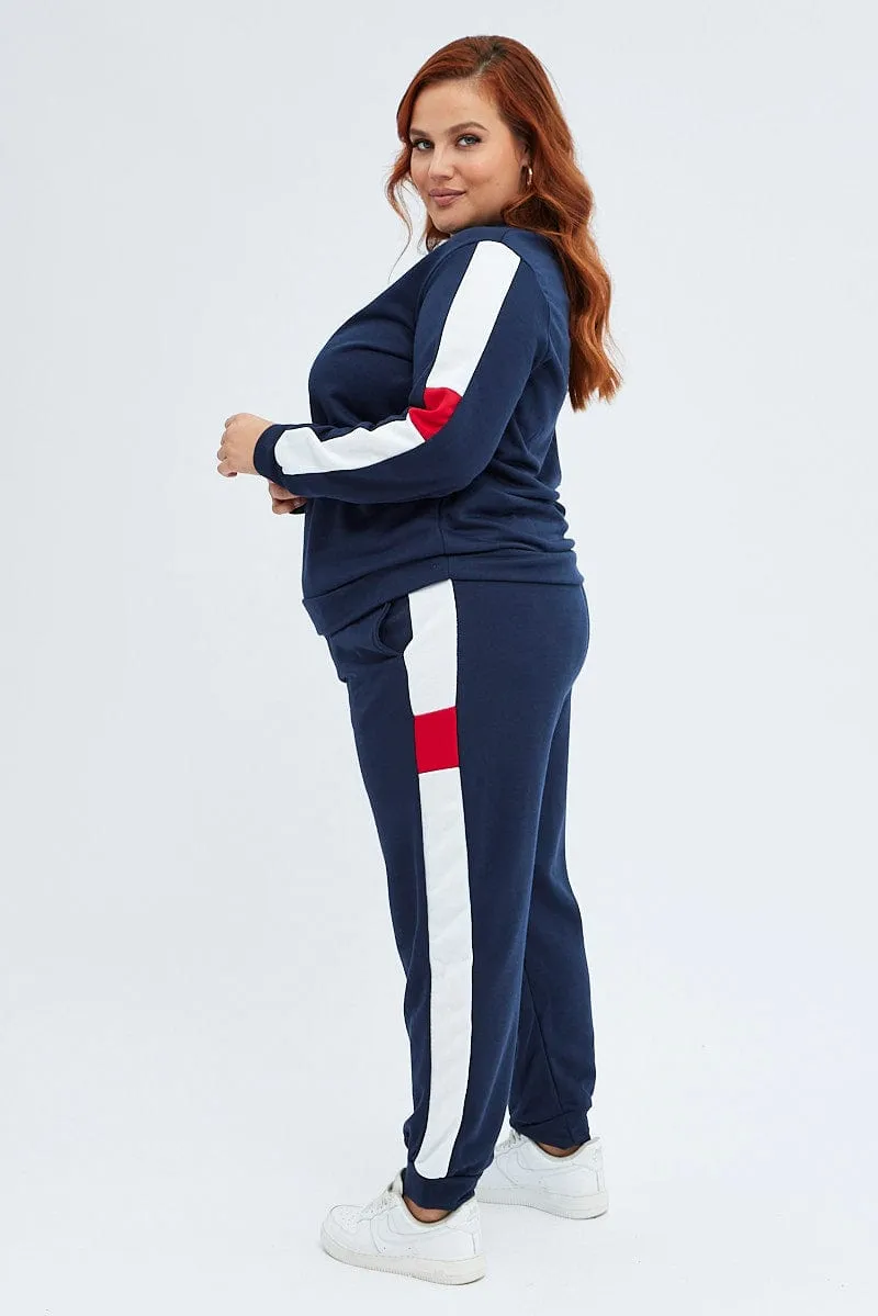 Low Profile Soft and Stretchy Multi Track Pants Contrast Elastic Waist Relaxed