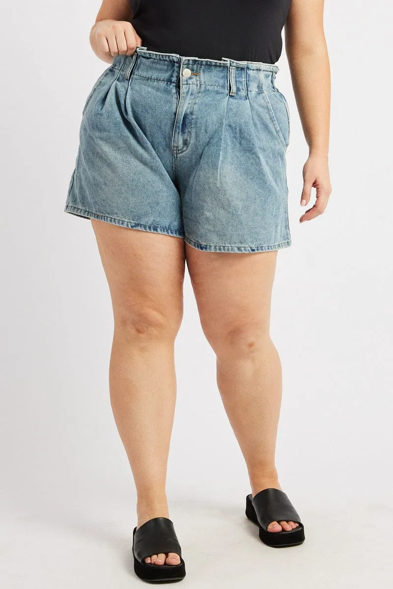 ZeroWasteProduction Spirit Core Denim Relaxed Shorts High Rise