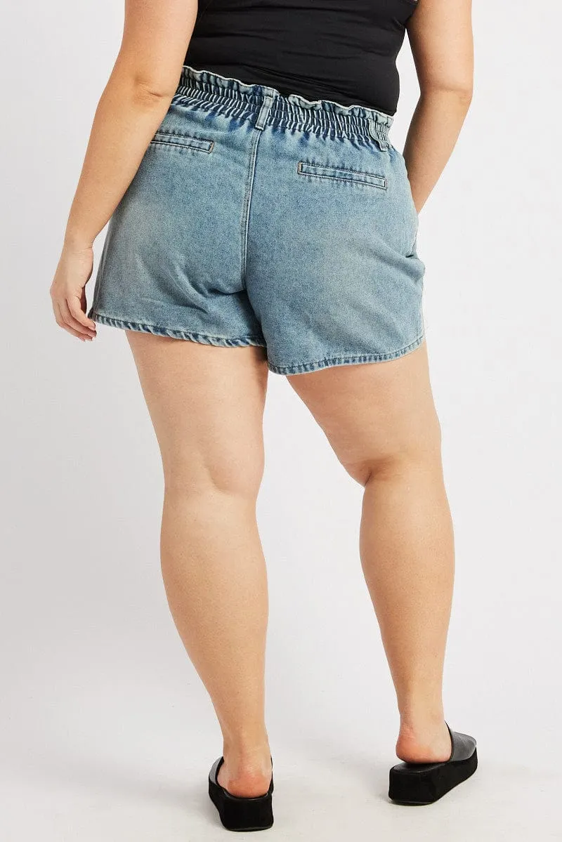 Denim Relaxed Shorts High Rise Brave Mode
