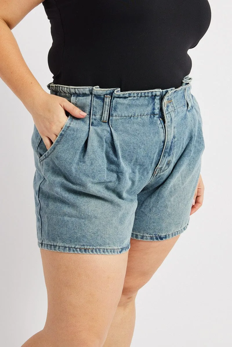 Denim Relaxed Shorts High Rise SmoothEdgeTrim