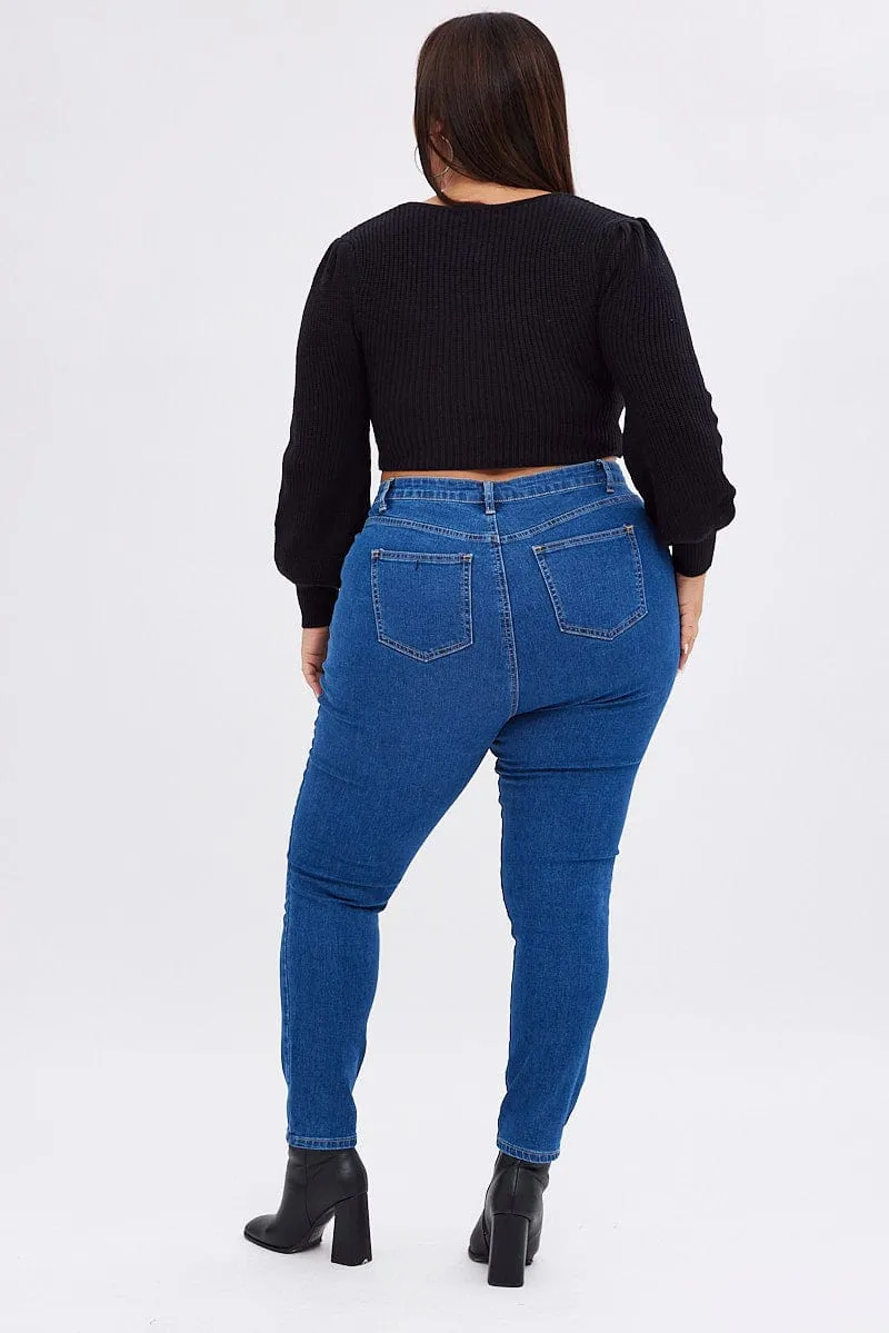 Denim Skinny Denim Jeans High Rise Smooth Texture Ever Versatile