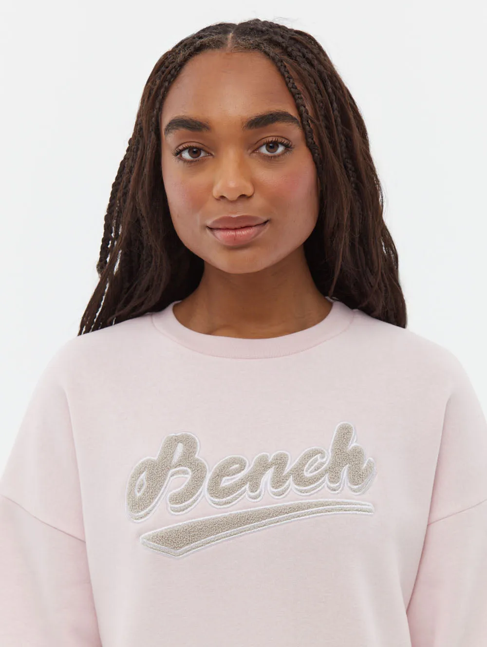 Steffi Retro Logo Crew Neck Sweatshirt Classic Hoodie Loose Thread