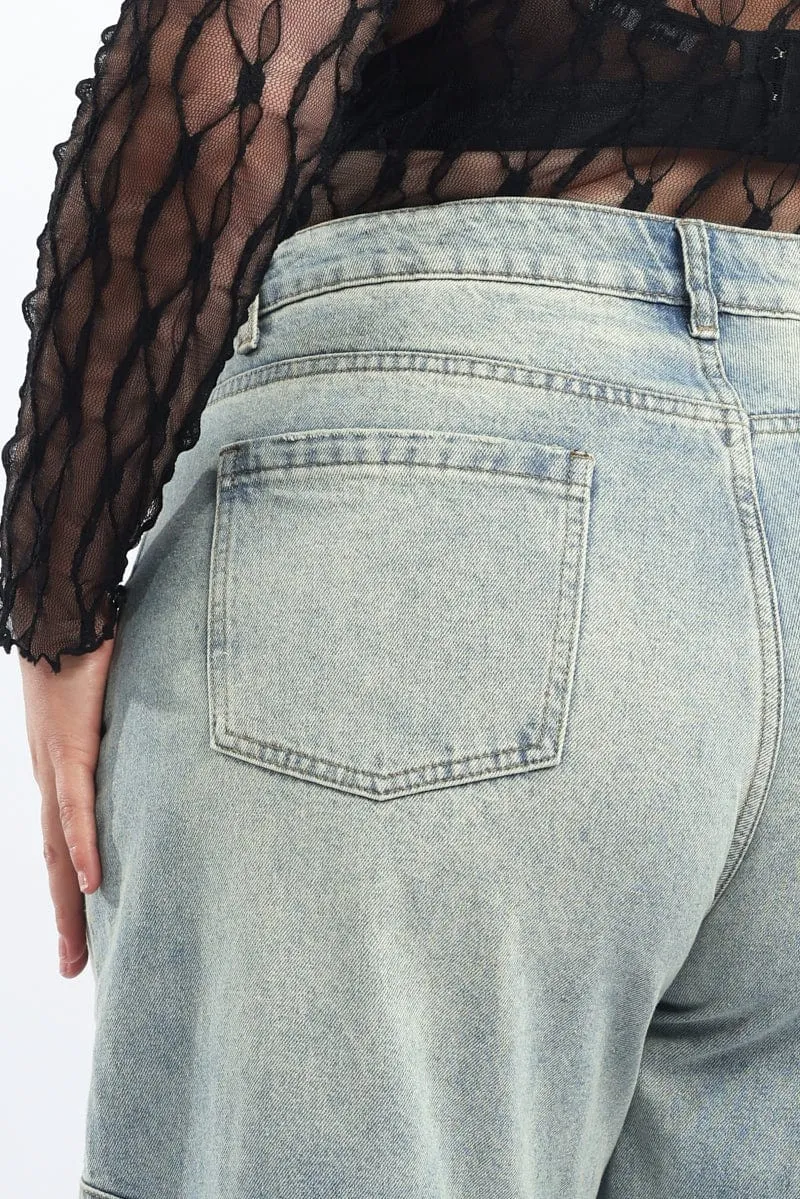 Denim Barrel Jeans Low Rise Casual Friday Elegant Casual
