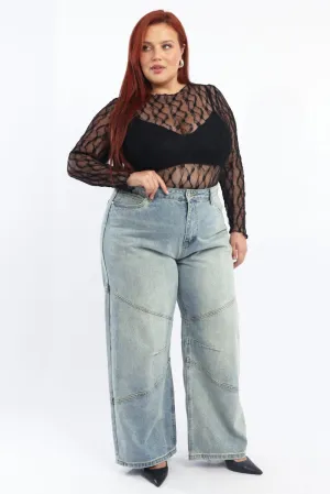 Versatile Weekend Style Denim Barrel Jeans Low Rise