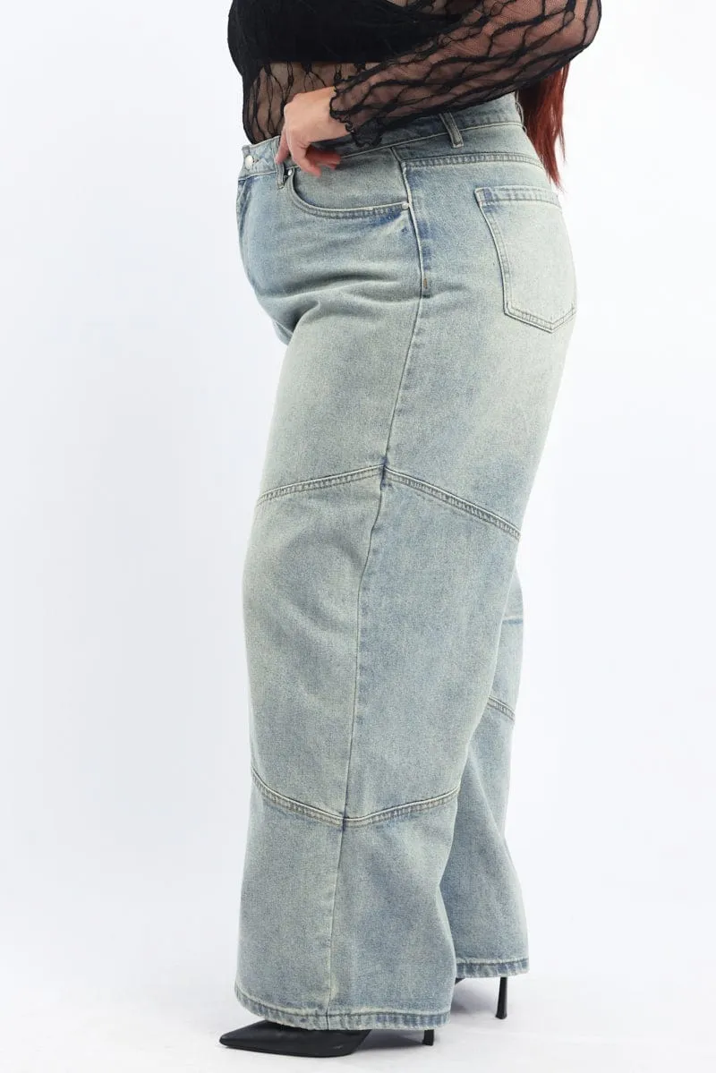Denim Barrel Jeans Low Rise All Season Style