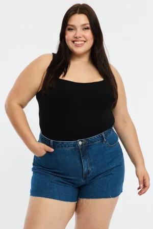 EcoFriendly Textiles Denim Relaxed Shorts High Rise