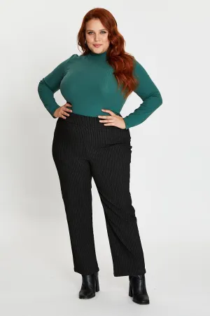 Stripe Mid Rise Work Pant All Day Use