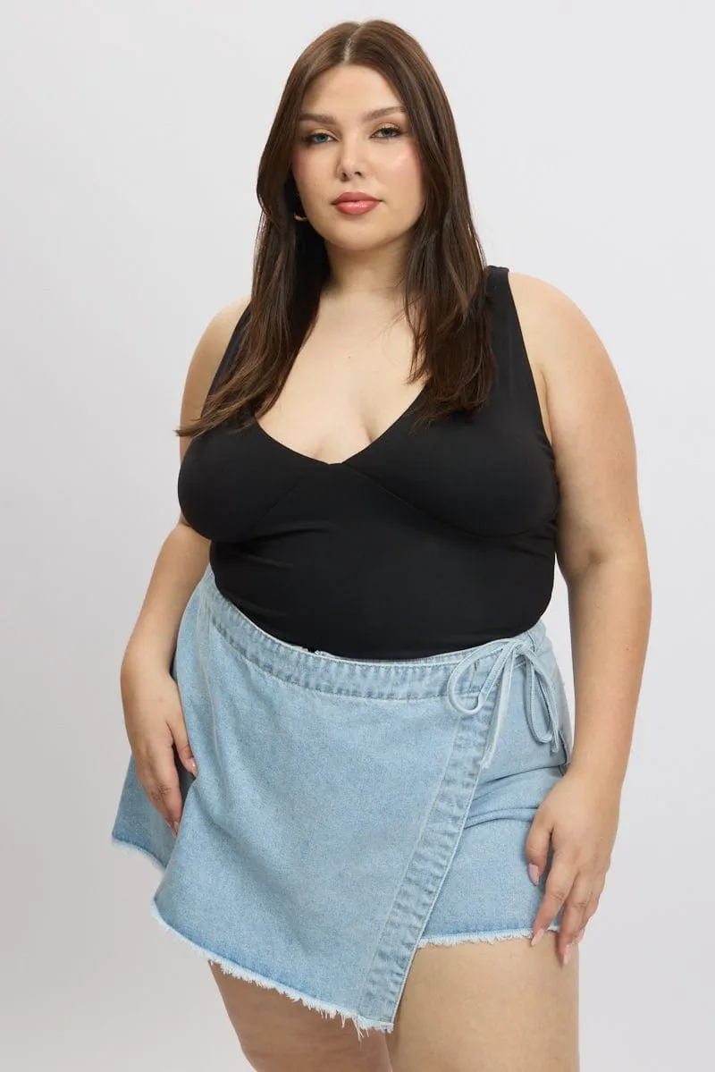Black Tank Top V Neck Supersoft QuickDry Material