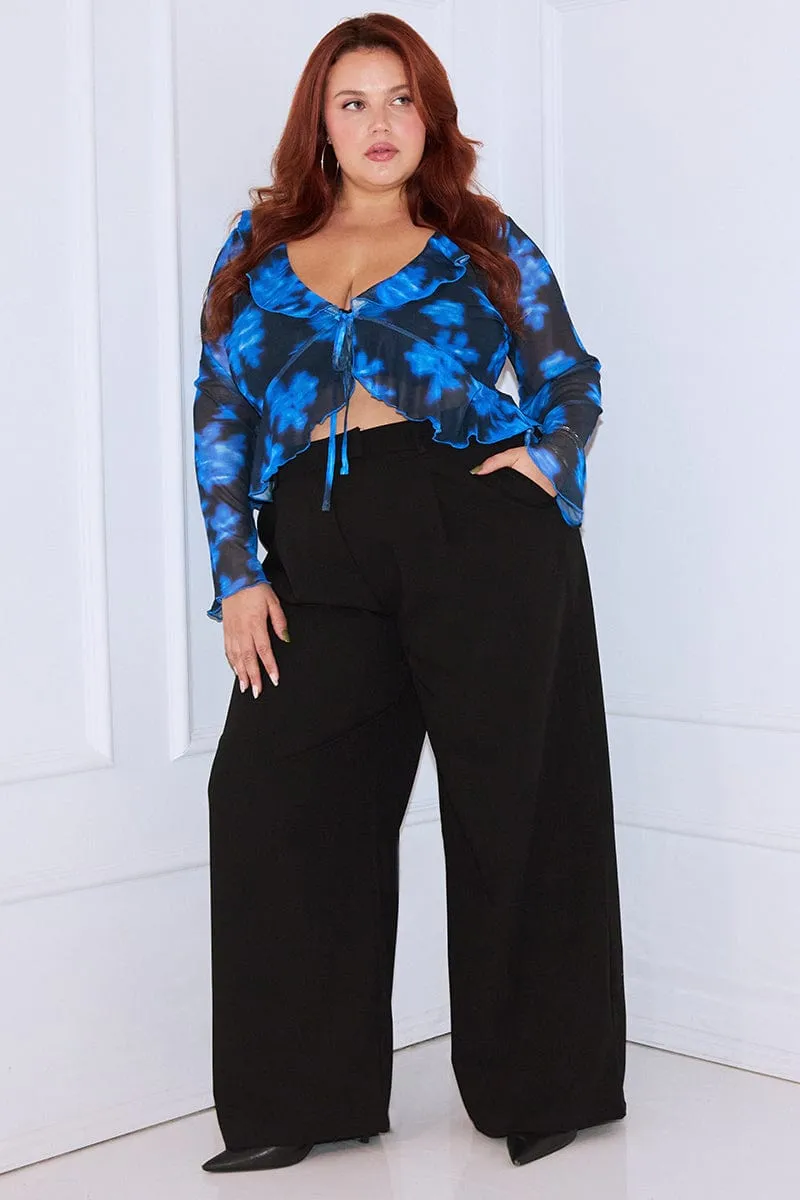 Move Easy Outfit Staple Black High Waist Tailored Wide Leg Pants