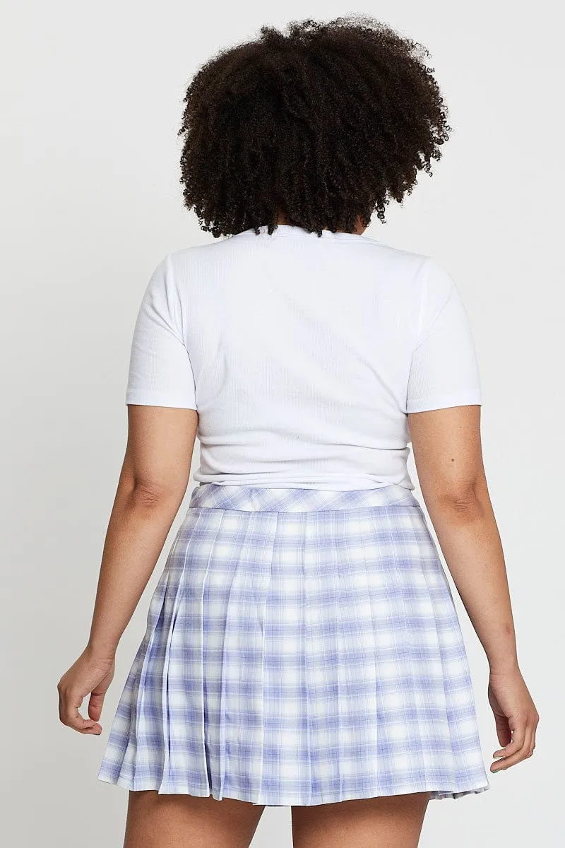 Check High Waist Tennis Skirt Ethically Made gentle style