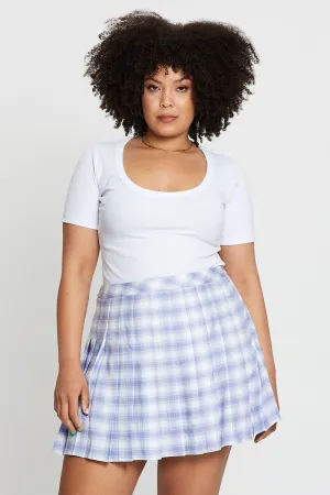 Comfort Wear Check High Waist Tennis Skirt