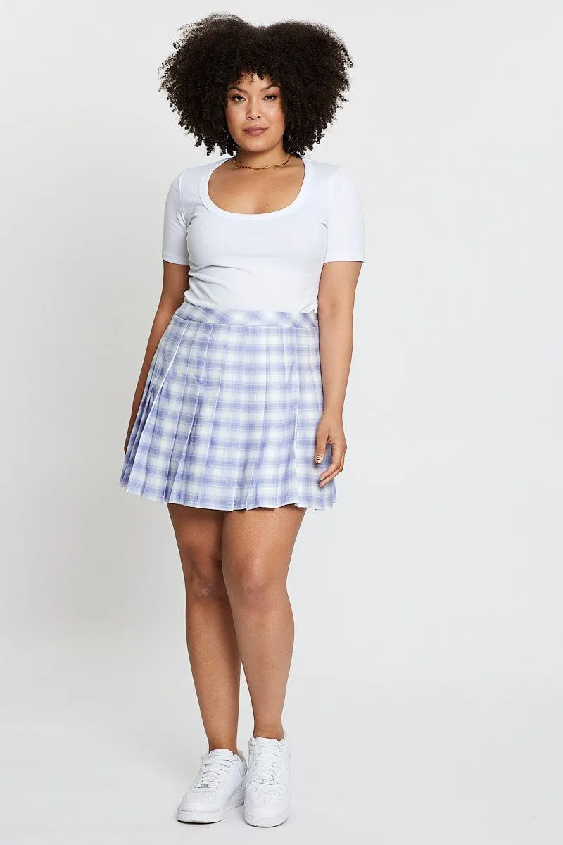 Check High Waist Tennis Skirt Subtle Details Urban Style