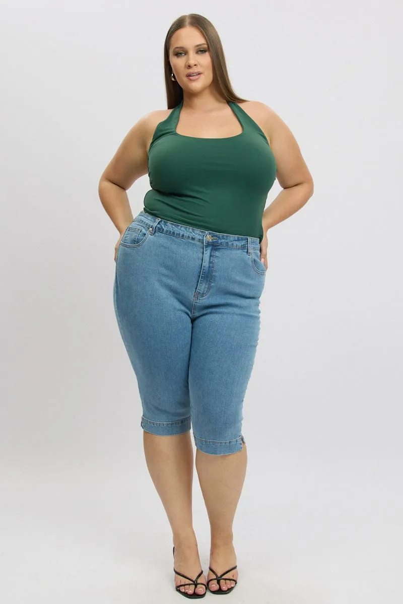 Camera Glow Green Halter Neck Tank Top Supersoft
