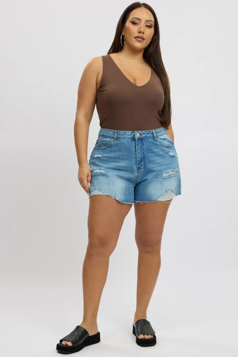 Denim Relaxed Shorts Cool Vest Easy Fit