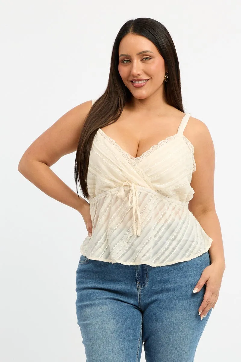White Frill Cami Top Modern Boots MoistureControlClothing