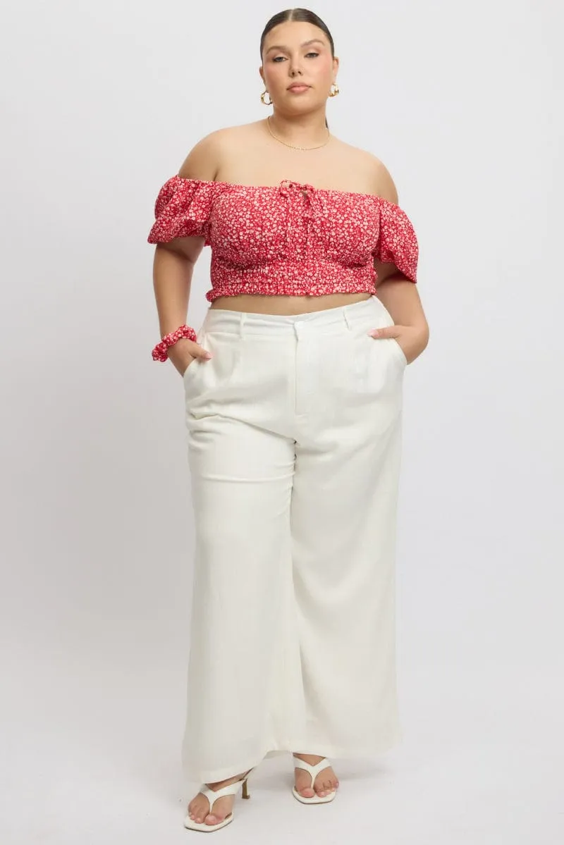 White Double Layer Linen White Pants Everyday Wear Quick drying material