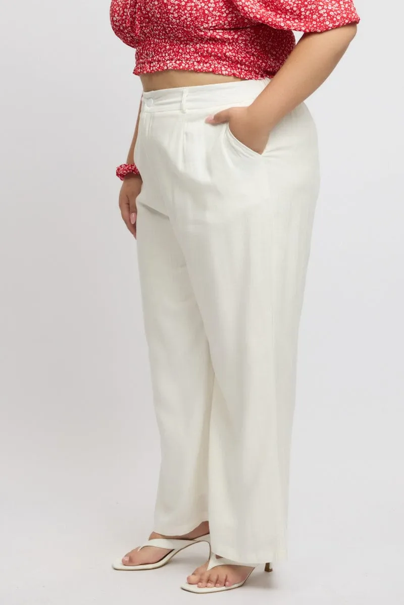 TearResistantPanels White Double Layer Linen White Pants