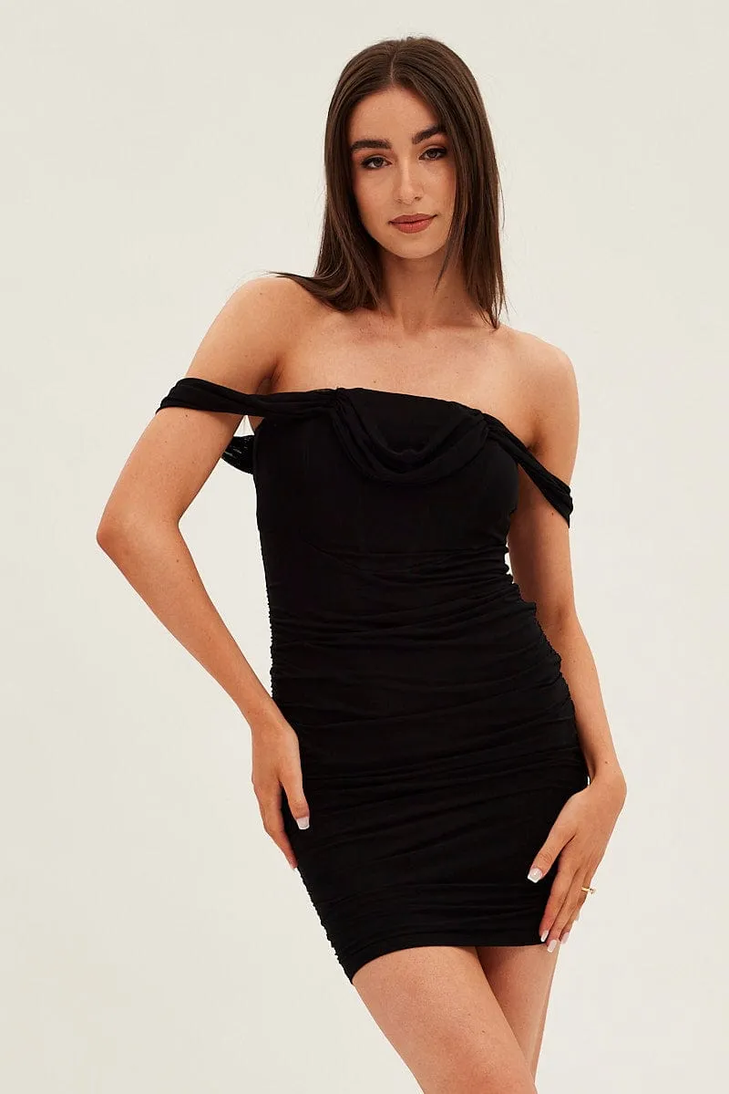 UVProtection Coating Relaxed T-shirt Black Bodycon Party Dress