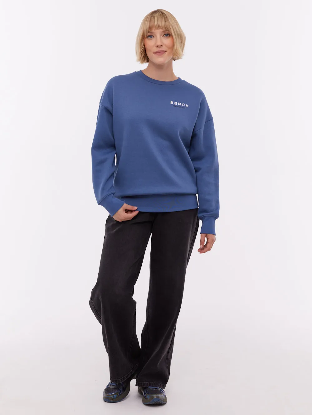 Basic Core Gerna Back Print Crew Neck - Blue