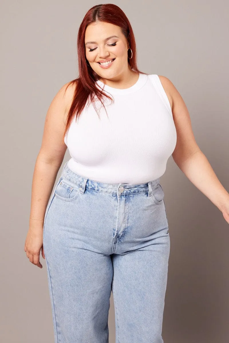Fashion Forward Heart Soul White Tank Top Crew Neck Seamless