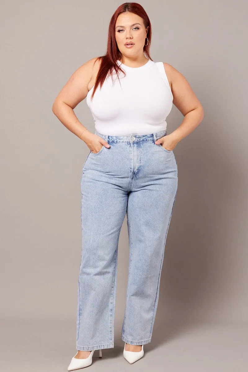 Conscious Core Flexible Fabric Blend White Tank Top Crew Neck Seamless