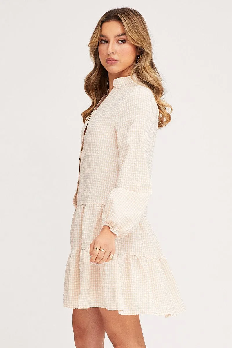 Charm Core TemperatureRegulating Check Shirt Dress Long Sleeve V Neck