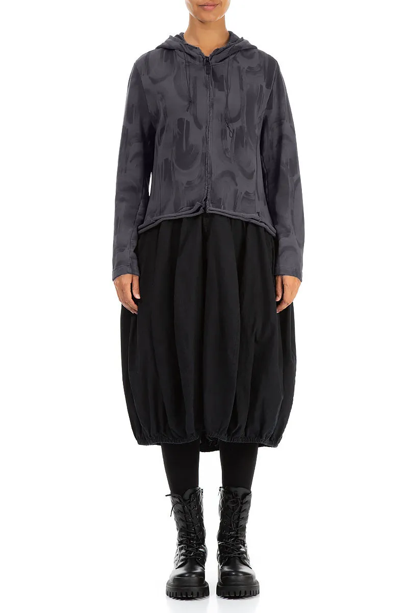 Hooded Graphite Paintwave Cotton Jacket Dress Outdoor Jacket Team Edge