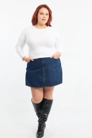 Denim Skorts High Rise Trendy Mood