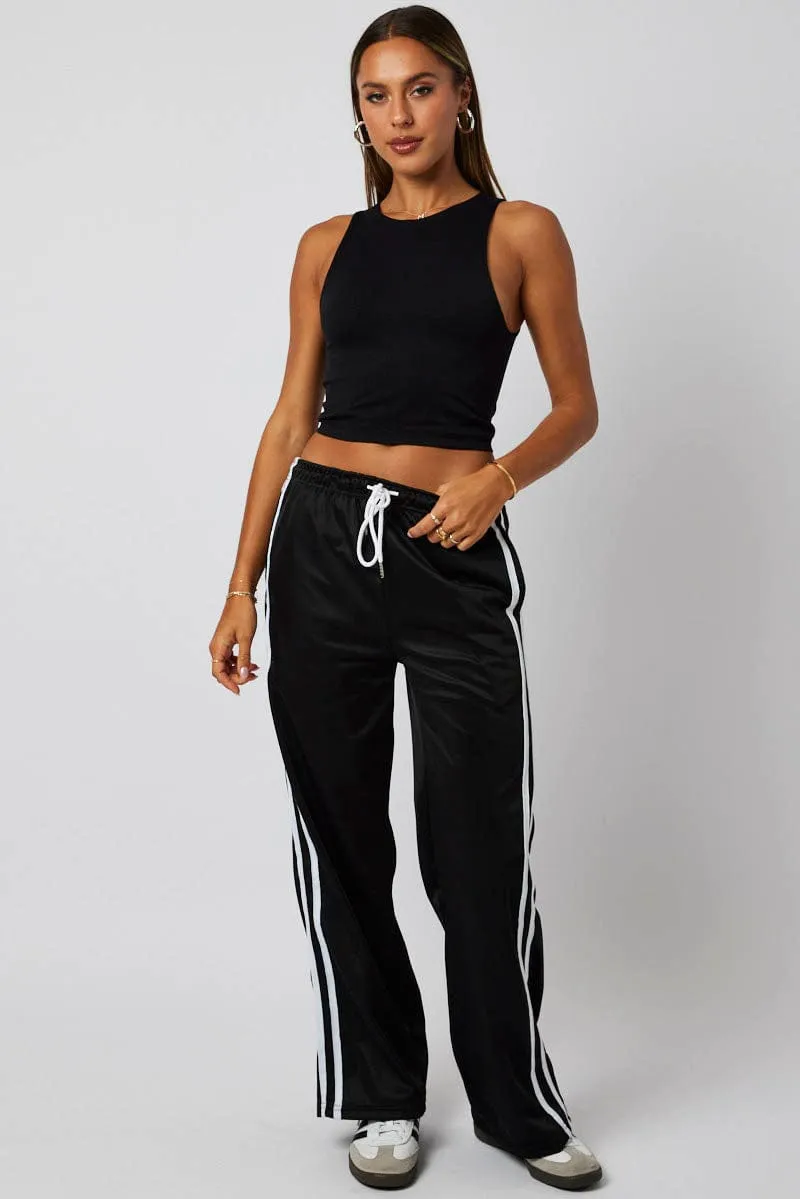 Black Tank Top Crew Neck Seamless MoistureManagementSystem