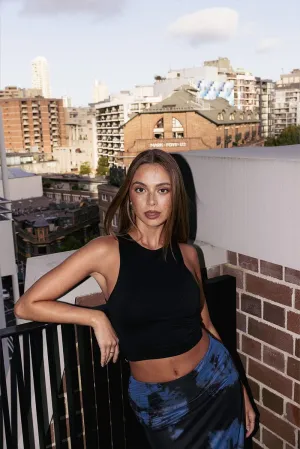 OdorResistantClothing Black Tank Top Crew Neck Seamless