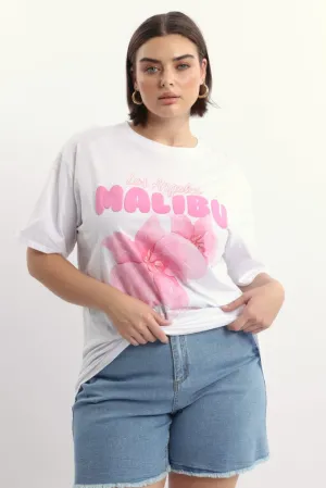 White Graphic T Shirt Short Sleeve Crew Neck Everyday Fashion
