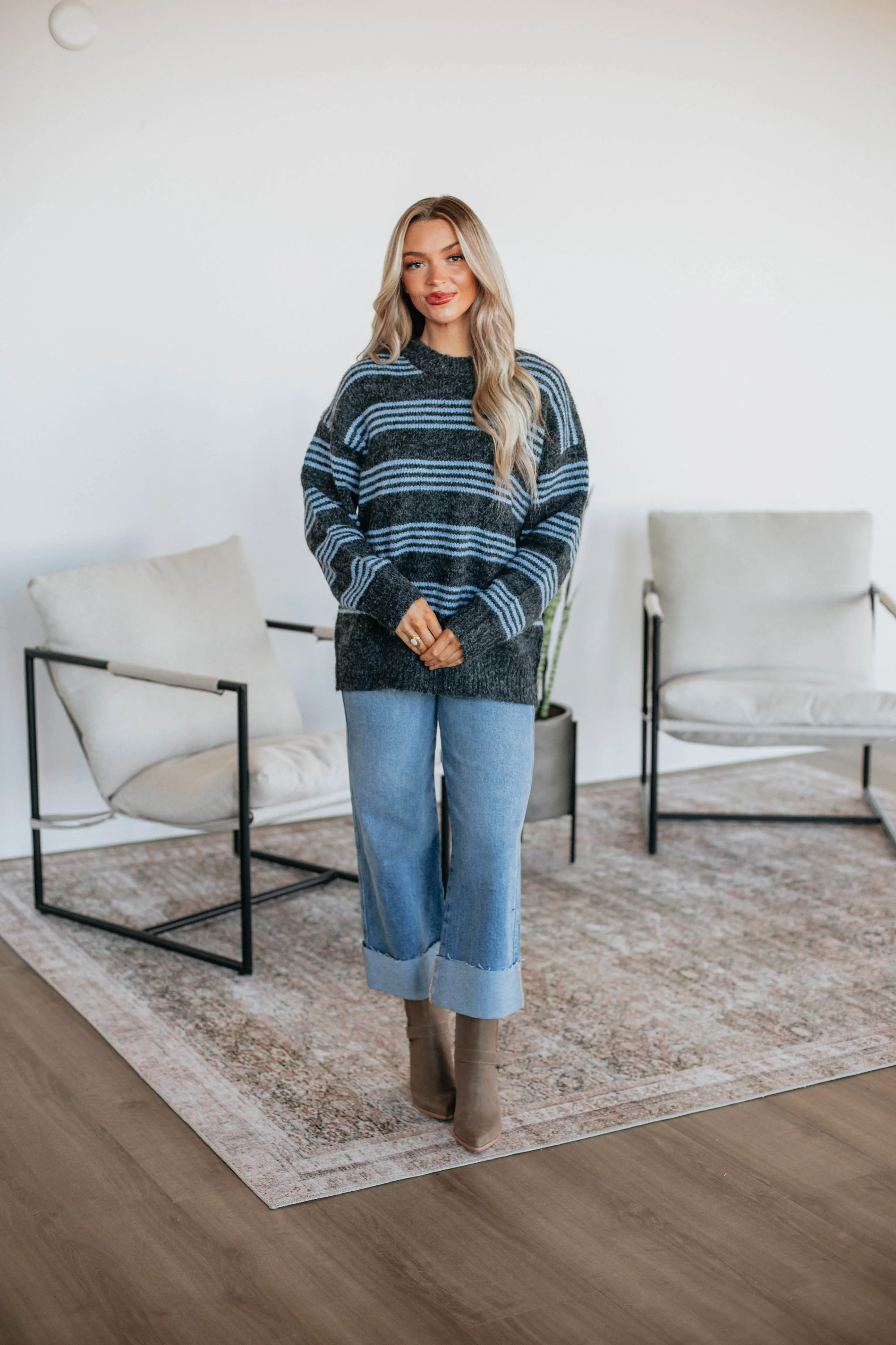 Ronnie Striped Sweater Knit texture