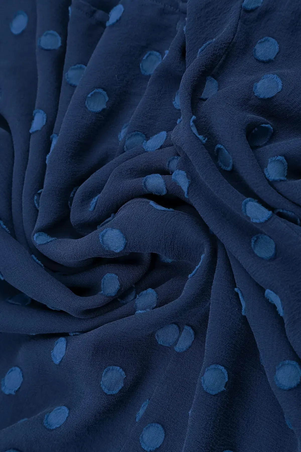ThermalRegulation Stylish Protection Layered Dotty Royal Blue Silk Dress
