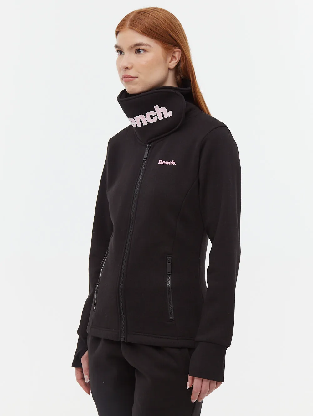 Haylo Wrap Neck Zip-Up AbrasionResistantClothing