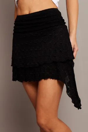 Black Mini Skirt Lace Bold Mood Reinforced Seams