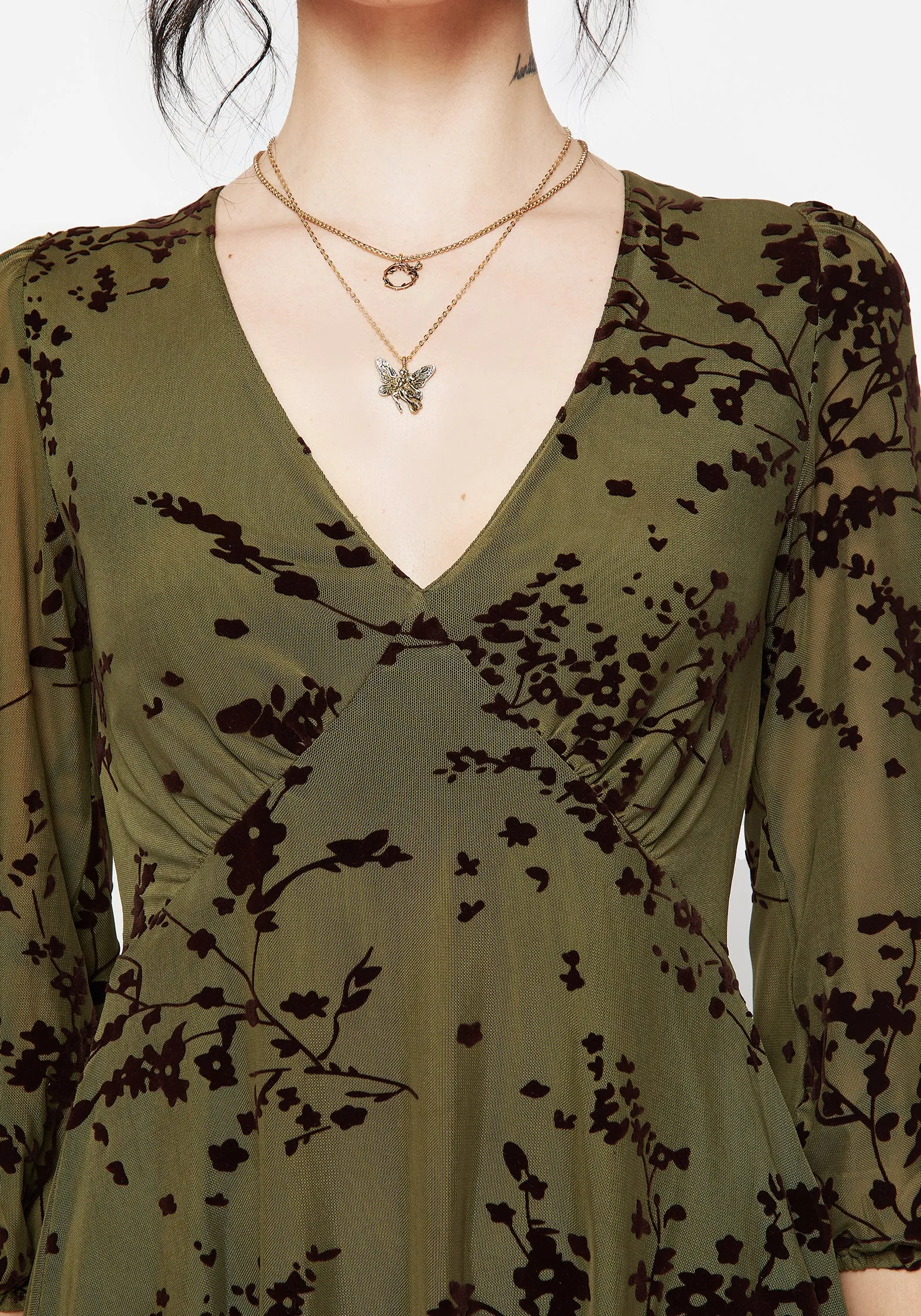 Jael Flocked Devor?? Smock Mini Dress Lightweight and airy mini