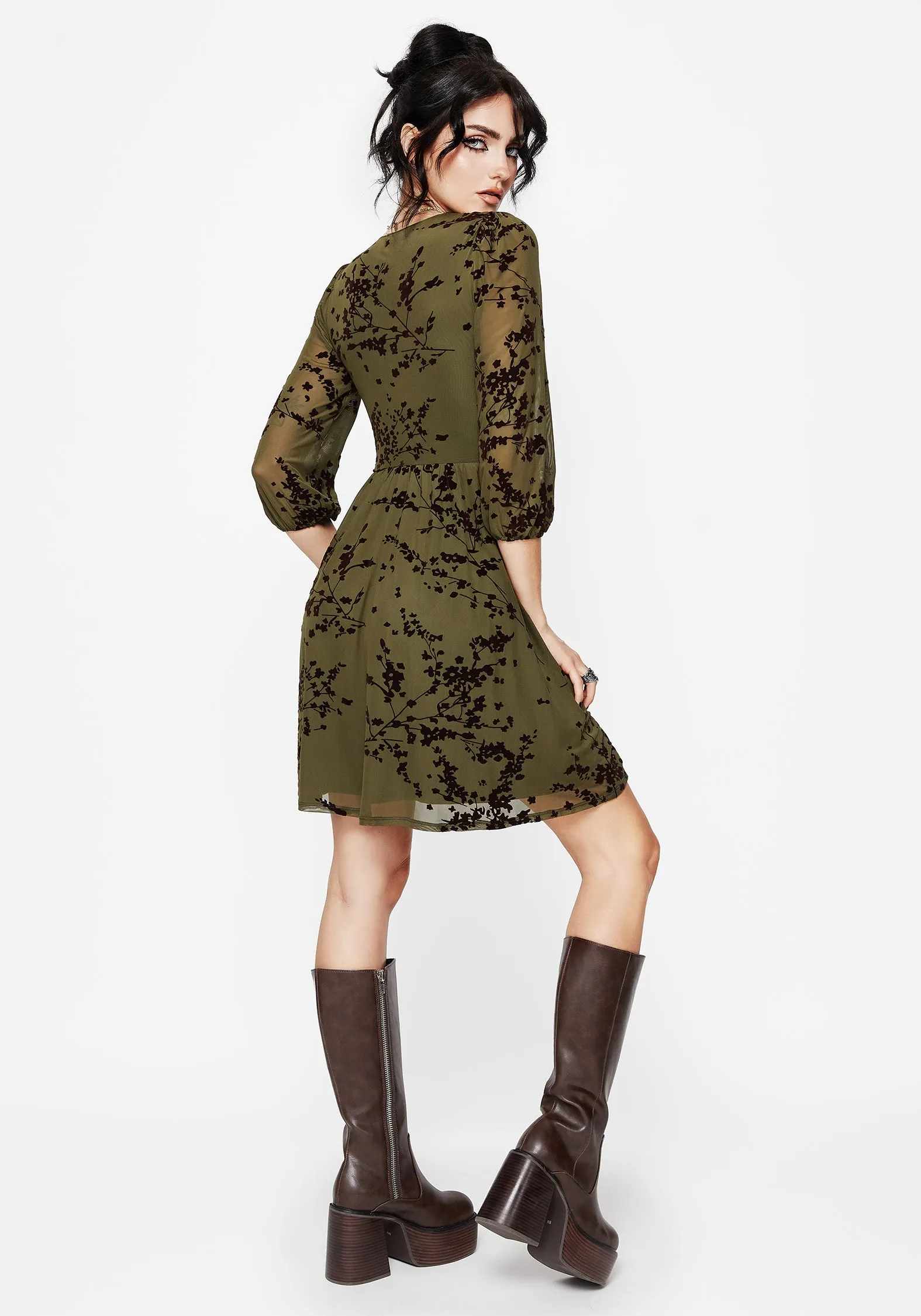 Bright Pop Jael Flocked Devor?? Smock Mini Dress