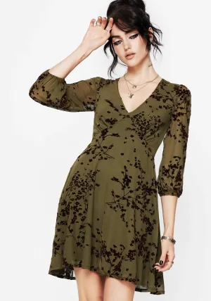 Jael Flocked Devor?? Smock Mini Dress Odor Resistant
