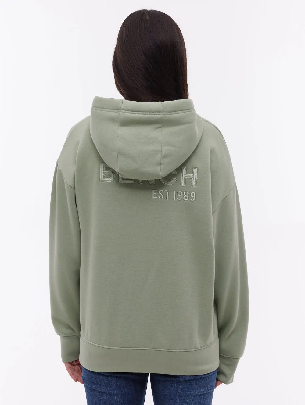 Temra Back Logo Zip-Up Hoodie - Green Soft Jersey