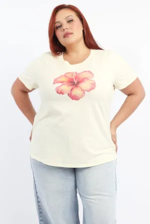 Yellow Graphic T-shirt Short Sleeve Crew Neck Daily Outfit Round neck simplicity