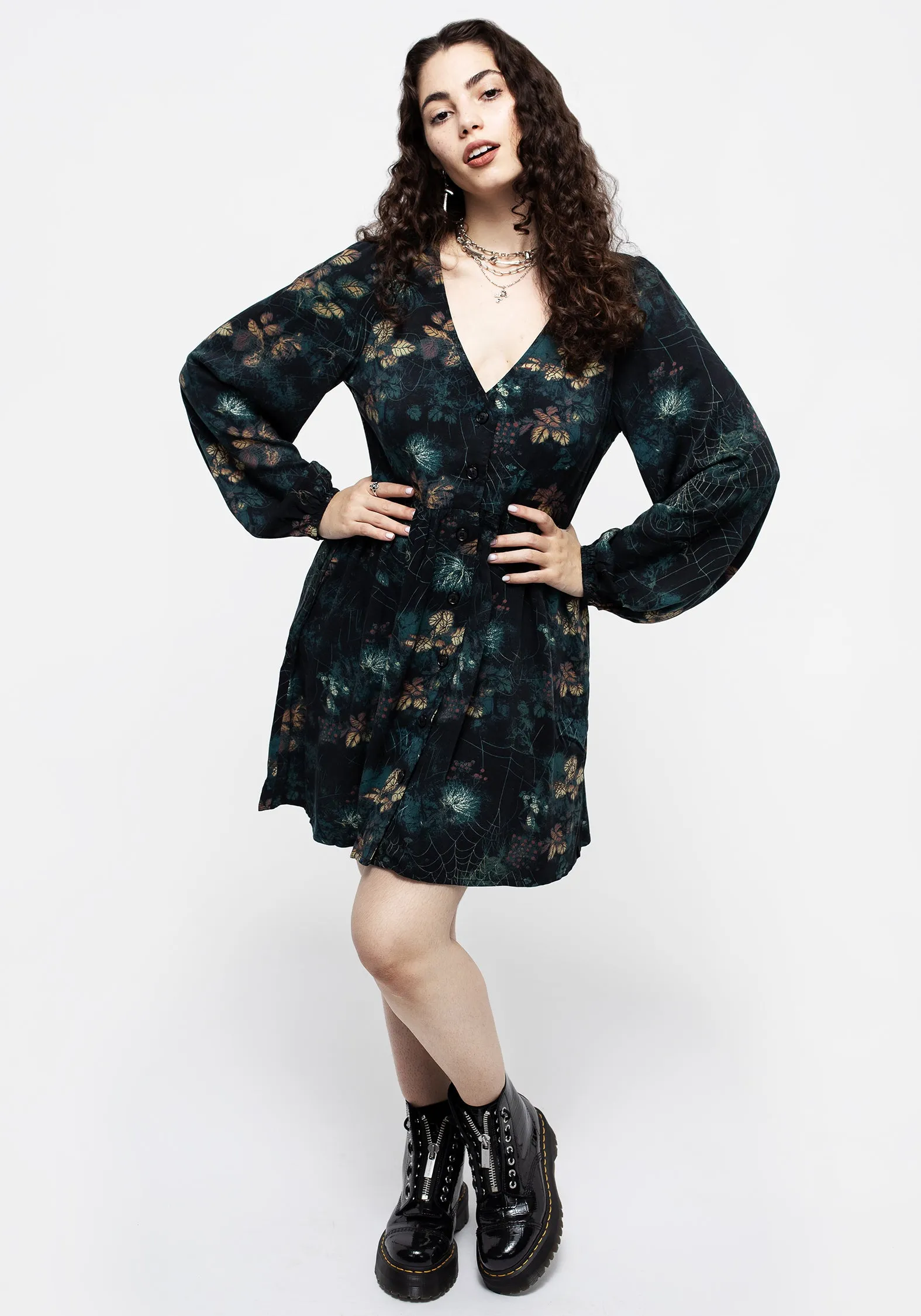 Blackthorn Button Up Mini Dress Sleek Silhouette