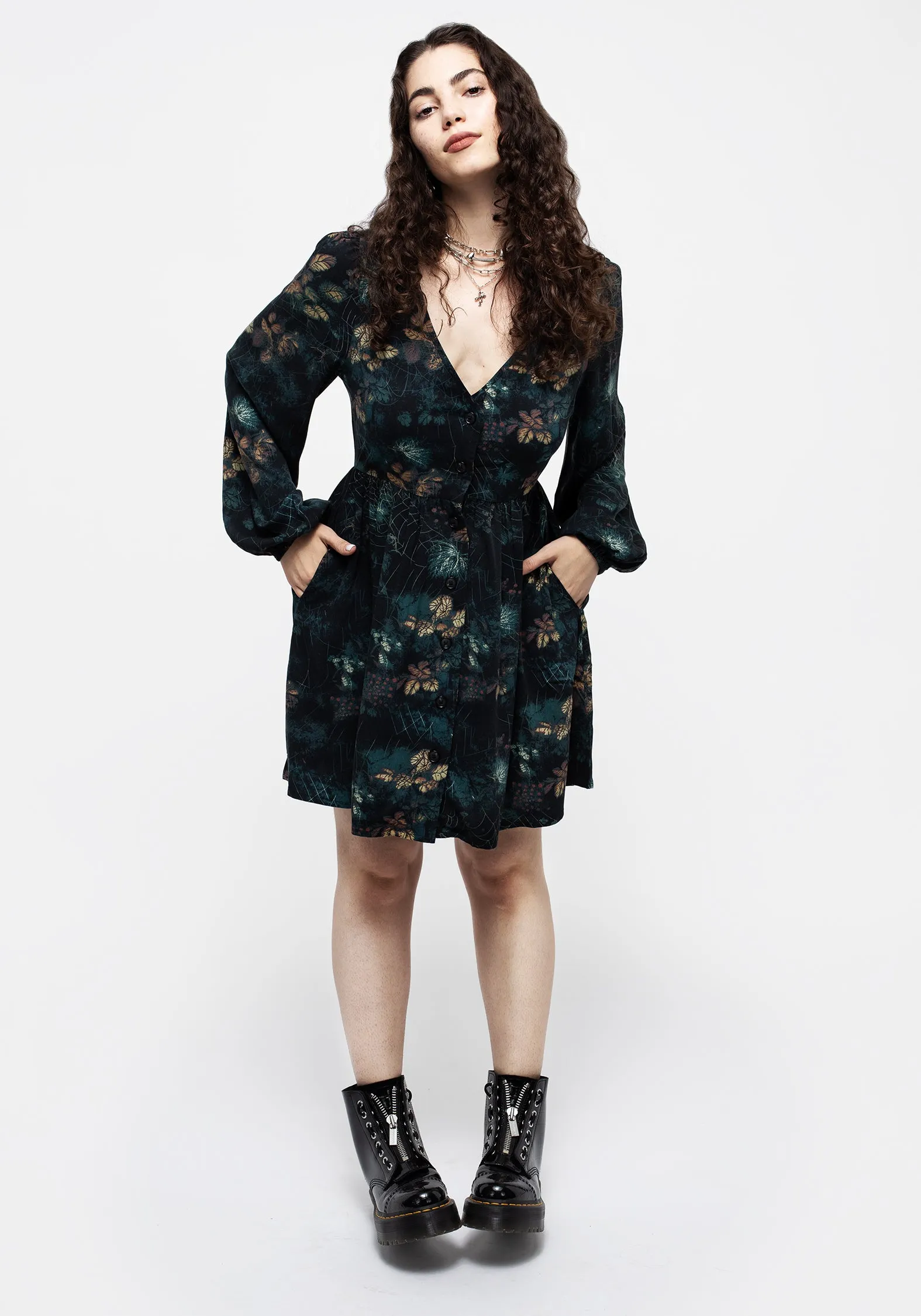 Blackthorn Button Up Mini Dress Heat Scene