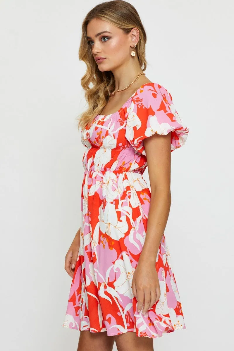 Weekend Ready Weekend Fun Print Mini Dress Short Sleeve