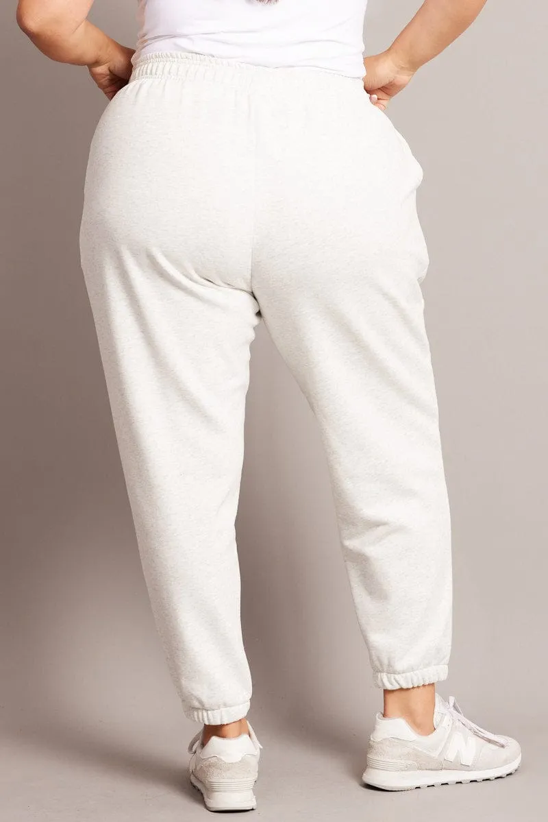 Grey Track Pants High Rise ComfortWaistband Casual Comfort