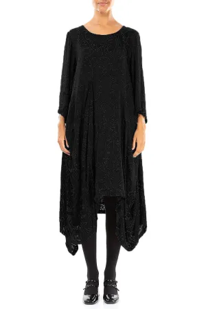 Draped Black Devor?? Feather Silk Dress Elegant Skirt QuickReleaseClosures