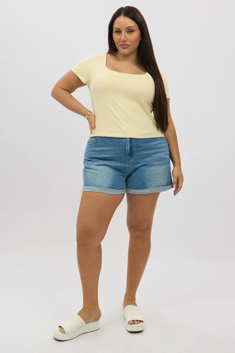 NonChafe Flow Core Denim Mom Shorts High Rise